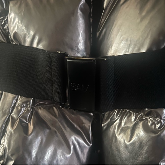 Used SAM Metallic Silver Coat Women’s Sz XS - Picture 2 of 6